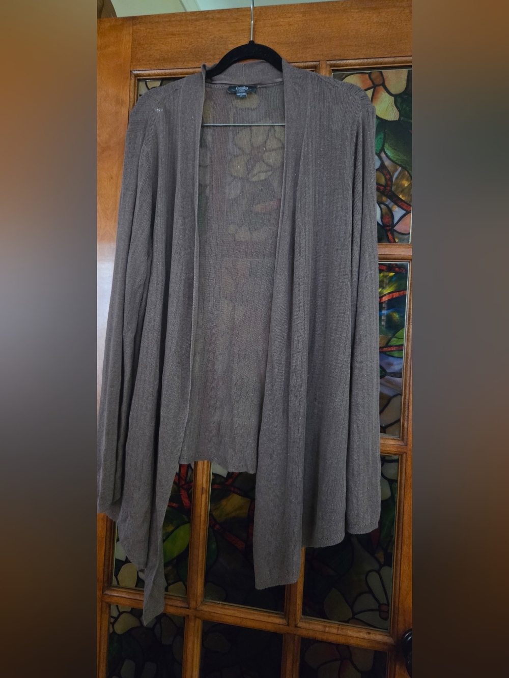 belle by belle du jour Open Front Cardigan in Brown Size 3x